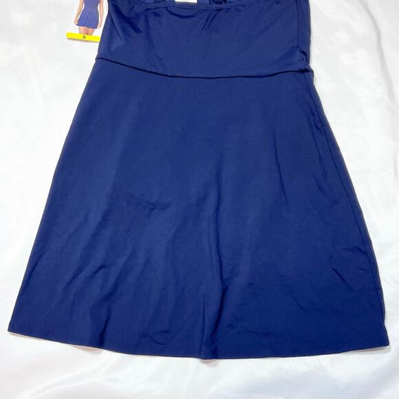 Lands’ End 1 Pc Swimsuit Skirt Woman’s Small Blue Straps New with Tags - Picture 5 of 11